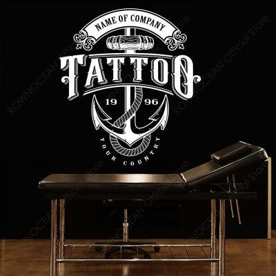 Personalized Tattoo Shop Wall Sticker Vinyl Interior Design Tattoo Studio Sign Door Window Decals Custom Shop Name & Since 4856