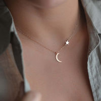 New Fashion Simple Star &amp; Moon Pendant Necklace For Women New Bijoux Maxi Statement Necklaces Collier Fashion Jewelry