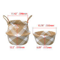 Nordic Straw Storage Basket Hand-woven Laundry Baskets Seagrass Flower Pot Dirty Clothes Organizer Home Garden Decoration