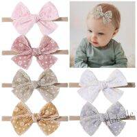 【hot sale】∋ C05 1Pc Sweet Baby Girls Lace Cloth Soft Nylon Bows Headband Cute Hollow Hair Accessory for Infant