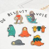 hot【DT】 Sloth Badges Brooches Nickname Flash Denim Enamel Lapel Pins Gifts for Kids Fans Jewelry Wholesale