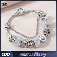 Wanji Pandora สร้อยข้อมือลูกปัดคริสตัลสำหรับผู้หญิง,กำไลรูปหัวใจแบบวินเทจสำหรับเป็นของขวัญเครื่องประดับ