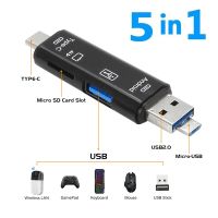 【CC】 5 In 1 Multifunction Reader Flash Drive USB Memory Card Type C Cardreader Adapte