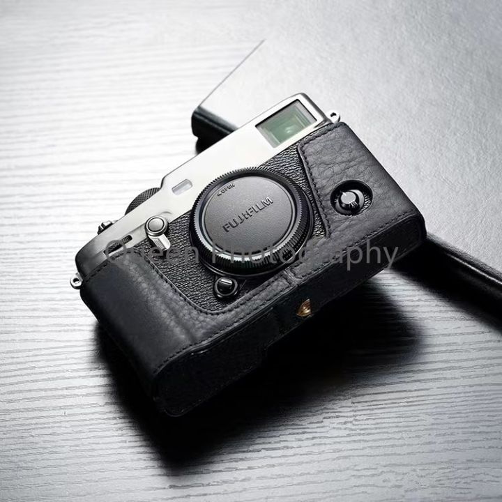หนังแท้กรณีกล้อง-fr-fujifilm-xpro3กล้องบอดี้สูทมือครึ่งกระเป๋า-dslr-กระเป๋ากล้องฟูจิ-xpro-3กระเป๋ากล้อง-instock-ปกแข็ง