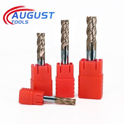 Augusttool HRC55 คาร์ไบด์ End Mill 4 Flutes Milling Cutter Alloy Coating เครื่องมือตัดเหล็กทังสเตน CNC Maching Endmills