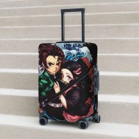 Tanjiro Nezuko Demon Slayer Suitcase Cover Kimetsu no Yaiba Flight Business Practical Luggage Accesories Protector