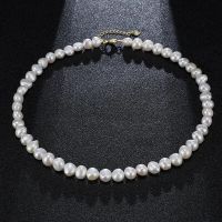 Baroque Shaped Natural Freshwater Pearls Necklace 8-9mm 925 Sterling Silver Chain Fashion Elegant Jewelry Hot Gifts for Women