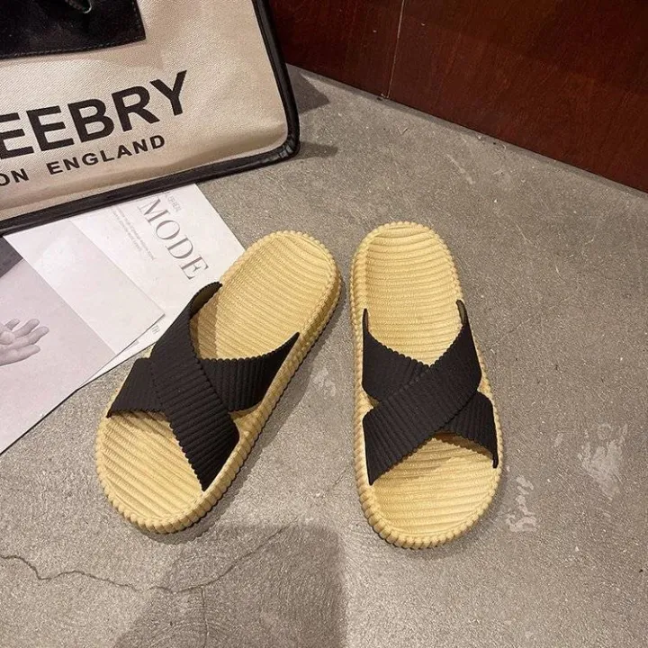 RN KOREAN X STRAP RATAN SLIDES SLIPPER FOR WOMEN Lazada PH