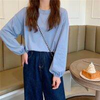 C1 READY STOCK Spring Autumn Korean Long-sleeve baju T-shirt Lengan Panjang Women Clothes Blouse Loose Clothing TopS