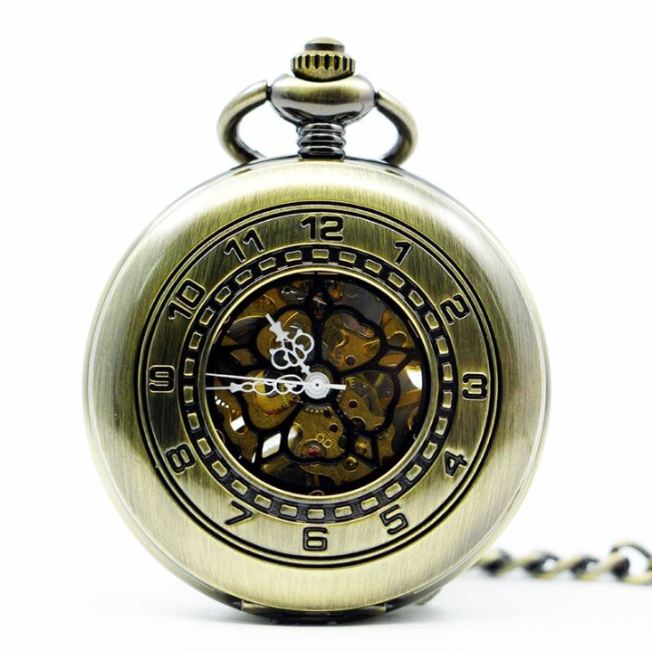 ชุดคอลเลคชั่นนาฬิกากระเป๋ากลไกสีเงินแฟชั่นลำลองแสดงตัวเลขโรมันจี้นาฬิกา-jam-rantai