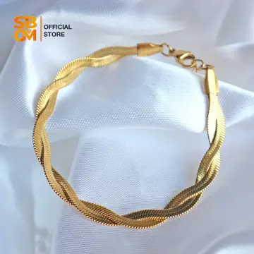 18k Gold Filled Herringbone Bracelet for Women – PorthoMall