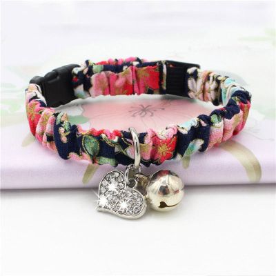 [HOT!] Cat Bell Collar For Cats Collier Pour Chat Elastic Japanese Cat Collar With Bell Supplier Fabric Pleated Elegant