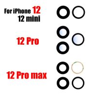 เลนส์กล้องสำหรับ iPhone 12 Mini 11 Pro Max ด้านหลังกล้องเลนส์กระจกพร้อมอะไหล่สติกเกอร์กาว