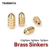 [HUYE Outdoor Store] TSURINOYA ทองเหลือง Bullet Sinkers ตกปลา Sinker ทองเหลือง Sinker น้ำหนักเหยื่ออ่อน Jig Hooks Tackle 3.5G 5G 7G Bass ตกปลา