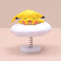 โมเดล Pikachu มีท่าทางเป็นก้อนเมฆส่งเร็วตัวละครการ์ตูนหุ่นโปเกมอนเอลฟ์สัตว์เลี้ยงของตกแต่ง Hiasan Kamar ติดตั้งบนยานพาหนะ