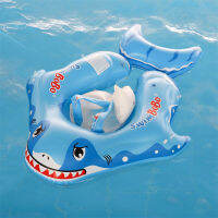 Pickmine แหวนว่ายน้ำสำหรับเด็ก,Cartoon Shark Shaped Baby Swimming Life Ring Beach Safe Pool Tool With Sunshade