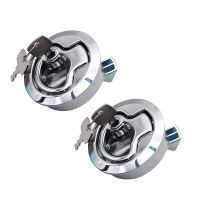 2Pcs Flush Mount Hatch Flush Pull Latch Marine ล็อคพร้อม Key สแตนเลสยก Slam Latch ฮาร์ดแวร์สำหรับเรือ Yacht Deck Hatch