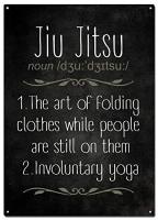 Jiu Jitsu ป้ายโลหะดีบุกตลก,ศิลปะการต่อสู้ Colorfast โปสเตอร์,ป้ายตกแต่ง,Wall Art,ตกแต่งบ้าน,เหมาะสำหรับแฟน Jiu Jitsu,8X12นิ้ว (20X30ซม.)