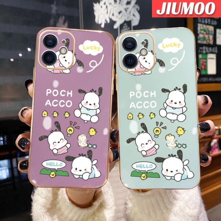 เคส-jiumoo-สำหรับ-oppo-reno-8t-4g-reno-8t-5g-a1-pro-5g-เคสลายการ์ตูนแฮปปี้-pochacco-สุดหรูเคสโทรศัพท์ชุบแฟชั่นเคสป้องกันลวดลายขอบสี่เหลี่ยมปลอกนิ่มเคสกันกระแทกเลนส์กล้องถ่ายรูปคลุมทั้งหมด