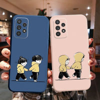 เคสโทรศัพท์สำหรับ Samsung Galaxy M10 M12 M22 4G M32 M42 A22 A03 A03S A53 A33 A73 A52S 5G แฟชั่นน่ารักคู่ทุกวันสีดำเลนส์กล้องป้องกันกรอบขอบ