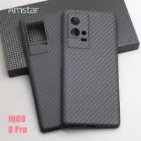 Amstar เคสโทรศัพท์คาร์บอนไฟเบอร์จริงสำหรับ VIVO IQOO 8 Pro บางพิเศษป้องกันการตกธุรกิจ Aramid ไฟเบอร์ปกแข็งสำหรับ VIVO IQOO 8