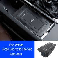 Wireless Charger For Volvo XC90 V60 XC60 S90 V90 NewS60 Phone Accessories 18W USB Charger Special Mobile Phone Charging LED Strip Lighting