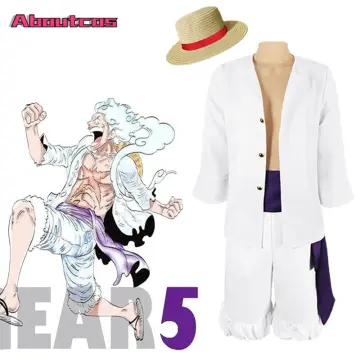 One Piece Cosplay Costume Monkey D Luffy 1st Generation unisex full set  clothes (Vest+Shorts+Hat)