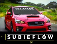 【car parts】สำหรับ36 Quot; Subieflow กระจกหน้ารถแบนเนอร์ตายตัดไวนิลสติกเกอร์รูปลอก