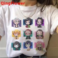 เสื้อยืดลายดาบพิฆาตอสูร Kimetsu No Yaiba Tanjiro Kamado ผู้ชายฮาราจูกุญี่ปุ่นเสื้อยืดเสื้อยืดกราฟิก Ulzzang ฮาราจูกุ