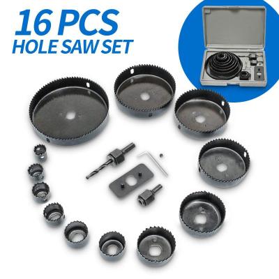 16Pcs Hole Saw Kit 19-127Mm Hole Cutter Drill Bit Tool Hole Saw Set For Wood Plastic Wood Cutter