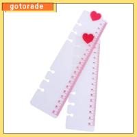 GOTORADE พลาสติกสำหรับตกแต่ง ไม้บรรทัดบัญชีแยกประเภทใบหลวม ทนต่อการสึกหรอ สเกลที่ชัดเจน ไม้บรรทัดวัดขนาด ทนทานต่อการใช้งาน นุ่มนุ่มๆ ไม้บรรทัดคั่นหน้า สำหรับนักเรียน