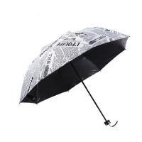 Newspaper Printing Three Folding Umbrellas Woman Lady Princess Dome Parasol Sun Rain Umbrella Flouncing Folding Lotus Leaves J35 Umbrellas