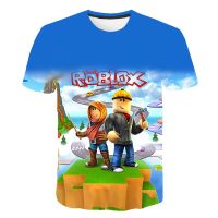 [HOT YUHIIIXWQQW 568] 3D เด็กสาวเสื้อผ้าเกม Robloxing พิมพ์เสื้อยืดฤดูร้อนป่าใบหน้าสบายๆ O คอแขนสั้นคอสเพลย์ตลก Robloxing เสื้อยืด