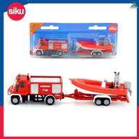 โมเดลรถ ซิกุ Siku 	Unimog Fire Engine with Boat	SK1636