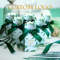 Personalized Customized Logo Wedding Gift Candy Box Packaging Palm Leaves Eid Mubarak Decoration Baby Shower Gifts For Guests Storage Boxes