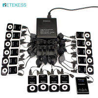 Retekess T130 99 Channel Wireless Tour Guide System, ใช้สำหรับฮัจญ์และอุมเราะห์, ระบบการแปลไมโครโฟนคริสตจักรสำหรับคริสตจักร (1 เครื่องส่ง 15 เครื่องรับ 1 ฐานชาร์จ)