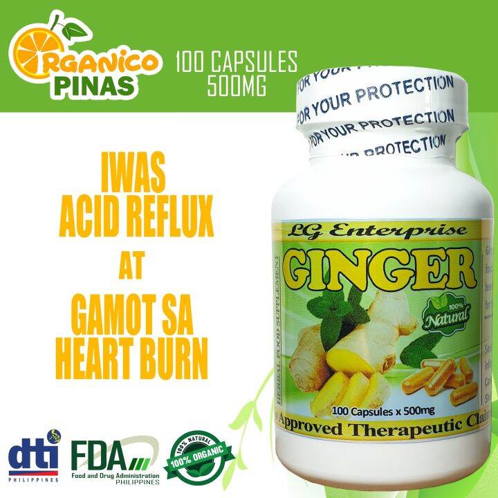 Ginger Iwas ACID REFLUX at Gamot sa HEART BURN 100 Capsules 500mg