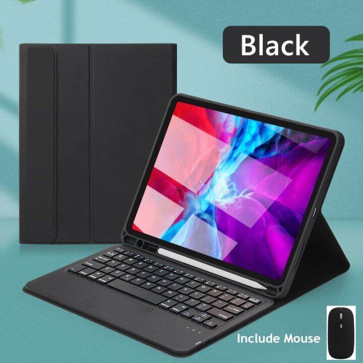 For iPad Wireless Smart Keyboard Case with Touchpad Mouse Trackpad