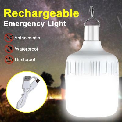 200w USB Rechargeable LED Bulb Camping Light 5 Lighting Modes Hanging Tent work light Portable Emergency Bulb for Garden Outdoor