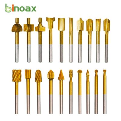 Binoax 10/20Pcs Router Carbide Engraving Bits Wood Router Bit Rotary Tools Accessories Woodworking Carving Carved Knife Cutter