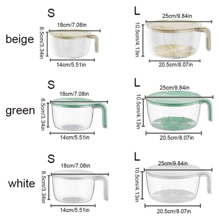 เครื่องล้างข้าวแบบรวดเร็วใช้พลาสติกเครื่องล้างข้าวพิมพ์อัตโนมัติสีขาว-สีเบจ-สีเขียวสำหรับใช้ในครัวเรือนพร้อมด้ามจับอุปกรณ์ข้าวล้างข้าว