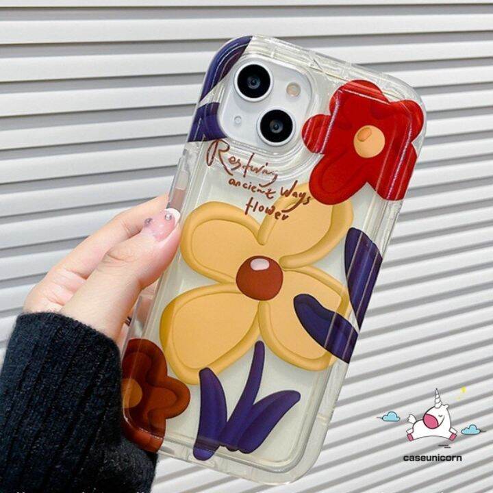 เคสโทรศัพท์มือถือ-นิ่ม-กันกระแทก-ลายดอกไม้-สีน้ํามัน-สไตล์เกาหลี-สําหรับ-iphone-14-max-13-12-xr-7plus-7-8-6-6s-x-xs-8plus-2020