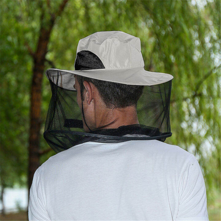 hot-mosquito-cap-with-hidden-net-mesh-repellent-insect-bee-protection-casual-outdoor-sunscreen-fishing-cap-foldable-mosquito-hat