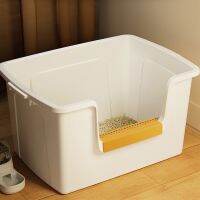 Deep cat litter box oversized anti-splash integrated open cat toilet