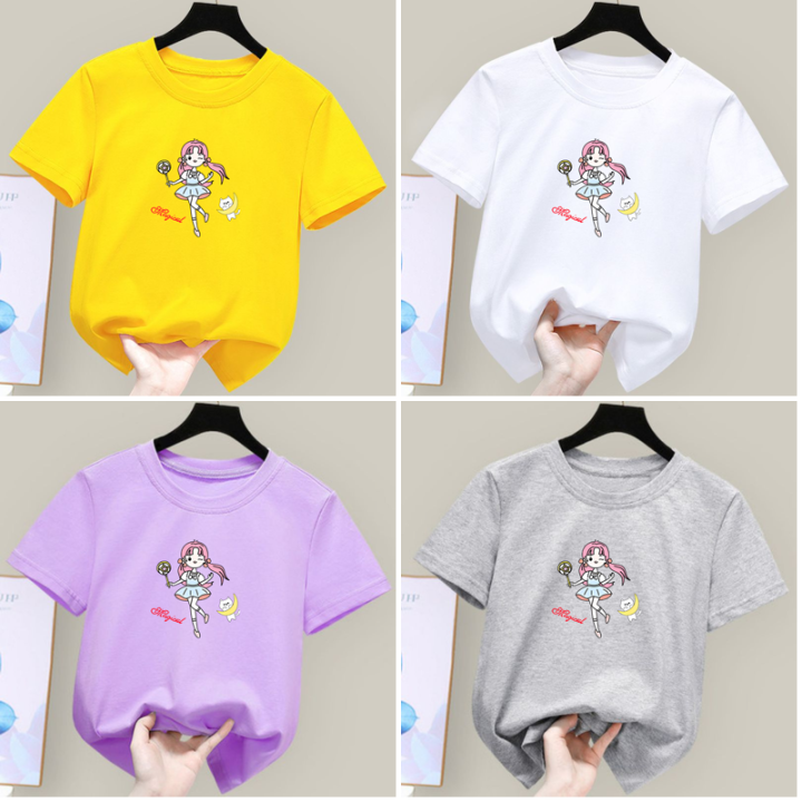 T Shert for Girls Silky Short Sleeve T-shirts Cartoon Unisex Kids ...