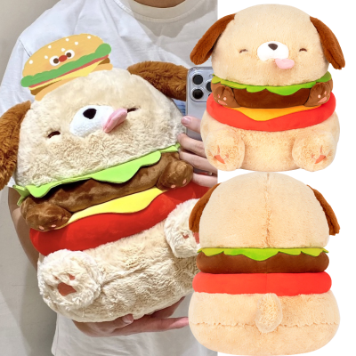 Hanburger Dog Plush Cartoon Toys Stuffed Dolls Pillow Home Decoration Gifts Kids