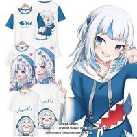 XP HOLOLIVE Vtuber Ookami Mio GawrGura T-shirt Ayame Cosplay Short Sleeve Tops Apparel Tee Croptop Shirt Chopper Plus size PX