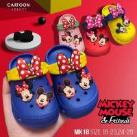 รองเท้าแตะรัดส้นเด็ก ลาย Mickey Mouse Minnie Mouse ลิขสิทธิ์แท้ ป้ายห้อย