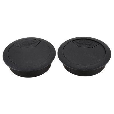 6 Pcs 50mm Diameter Desk Wire Cord Cable Grommets Hole Cover Black