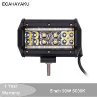 1ชิ้น Ecahayaku บาร์ Led 4แถว5นิ้ว9000lm 90W 6000K 12V 24V สำหรับรถมอเตอร์ไซค์ออฟโรดรถบรรทุกรถพ่วง Suv 4X4 Atv 4wd